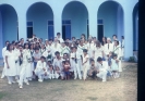 Padrinho Sebastião e grupo em frente a Igreja Cinco Mil - 1983