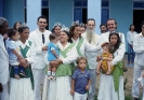 Padrinho Sebastião e grupo em frente a Igreja Cinco Mil - 1983